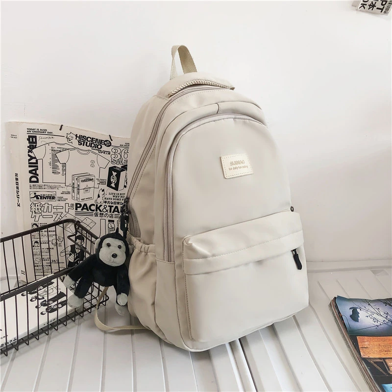 

Travel Bag High Quality Schoolbag for Teenage Girl Book Knapsack Women's Backpack Solid Color Female Multi-pocket Casual Woman