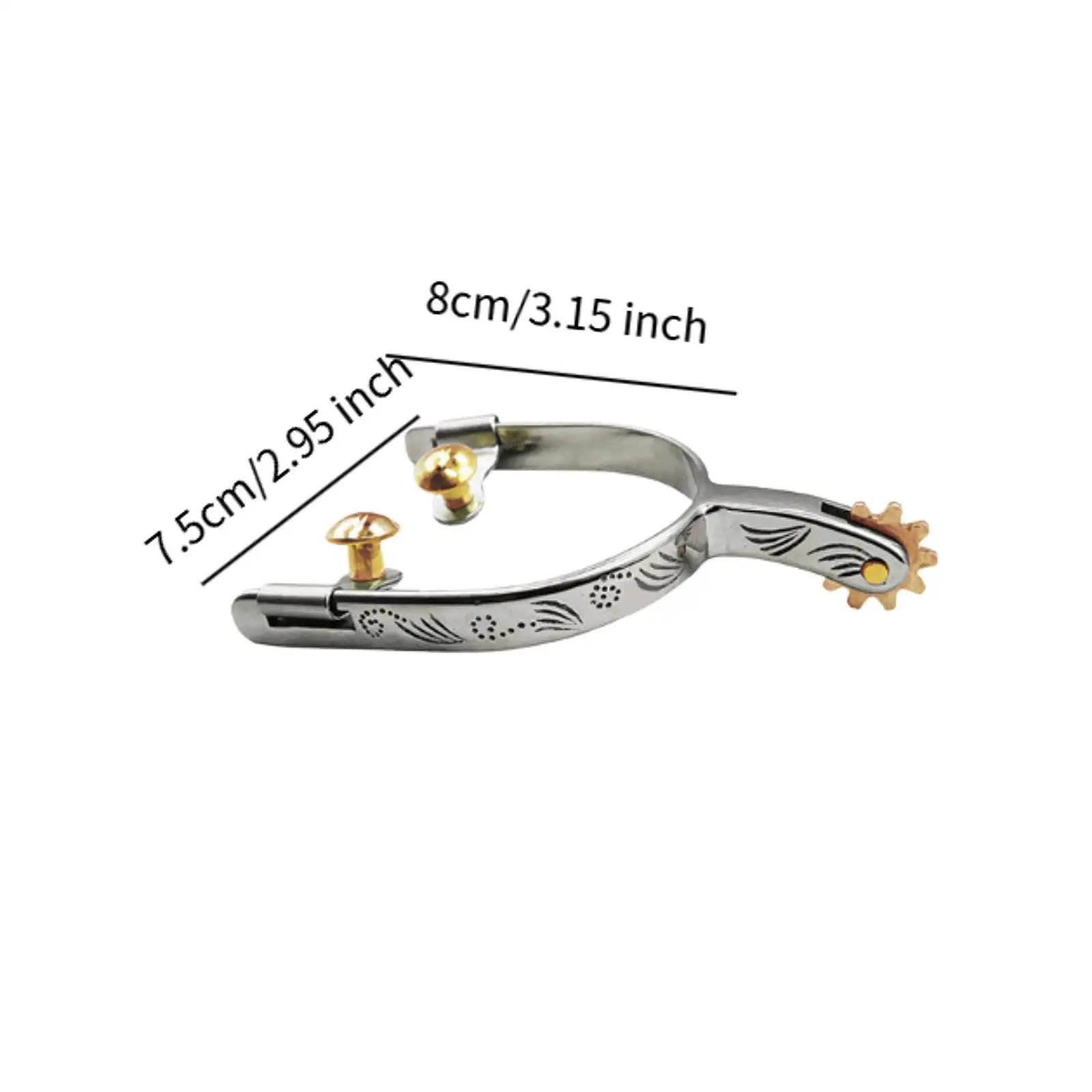 2x Western Horse Spur Boots Spur with Rotating Gear for Boots 6