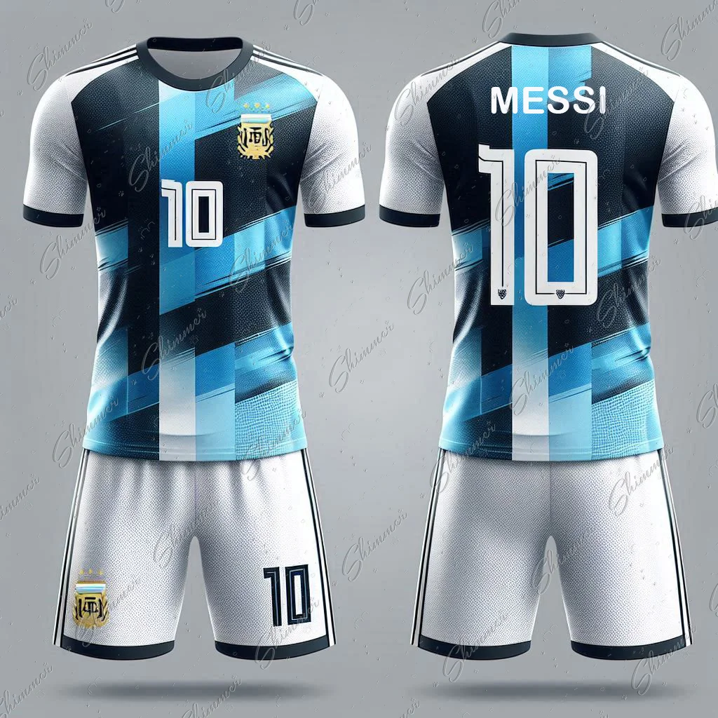 Football Outfit Kids Jersey 2pc Short Sleeves Argentinian Style No.10 Training And Competition Jearsey Jerseys Soccer Kit kids clothing set kids sports suit children sports suit training jersey