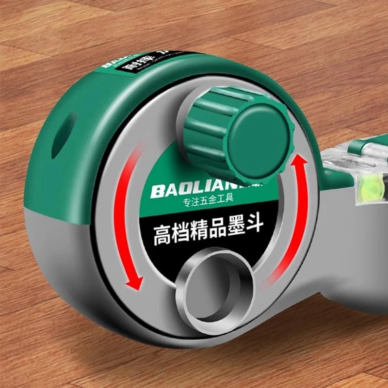 A55K-Ink Scriber Line Carpenter Tool, Woodworking Line Marker Tool With Manual Winding For Wood And Bricks