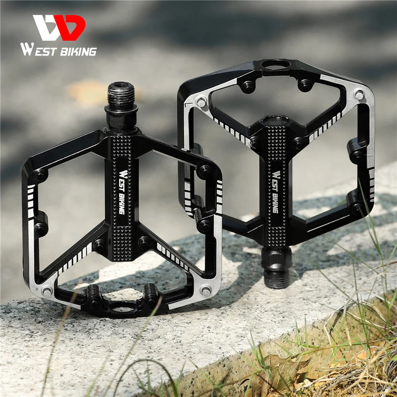 WEST BIKING Bicycle Pedal Sealed Alloy DU Anti-slip Pedal Mountain Road Bike Cycling Parts Platform MTB Pedal Bike Accessories