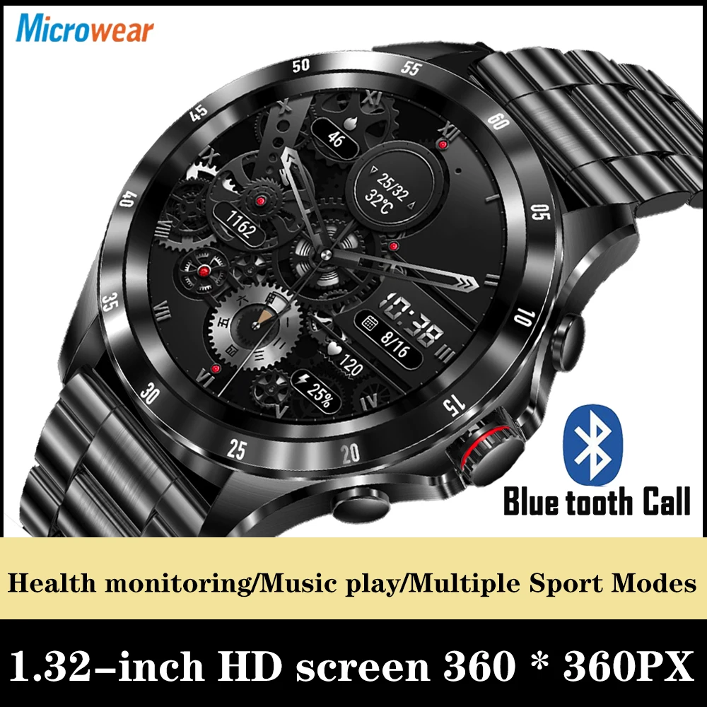 

2023 New Men's Smart Watch Blue Tooth Answer Call Man Watches IP68 Waterproof Heart Rate Temperature Tracker Sports Smartwatch