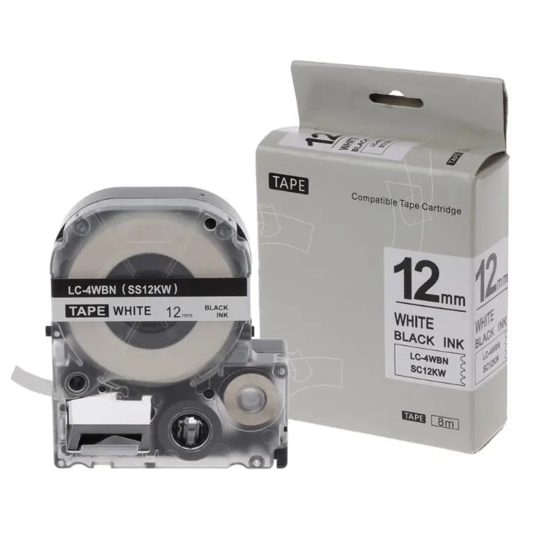 

F3KE 1PC Label Tape for-Epson LC-5WBW LW-300 LW-400 LW-600P Label Machine