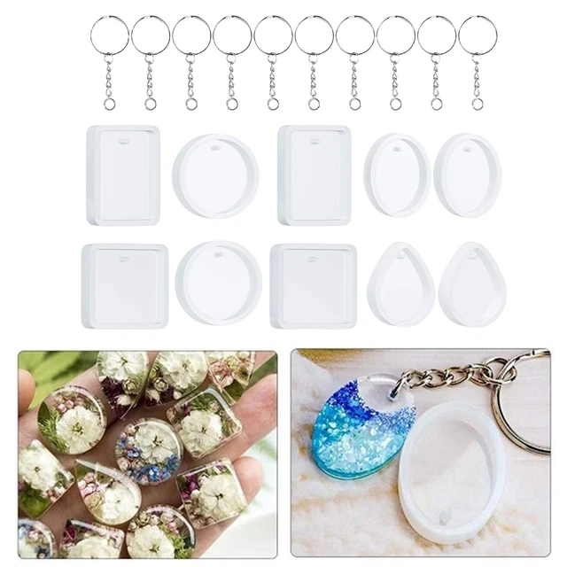 20Pcs/Set Keychain Pendants Epoxy Resin Silicone Mold Kit with Keyrings for  DIY Resin Crafts Jewelry Key Chain Making Tools - AliExpress