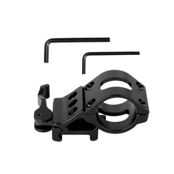 Quick Release Offset Flashlight Mount Holder for Picatinny Rail - 45 Degree Sight Accessory (Quick Release Style)