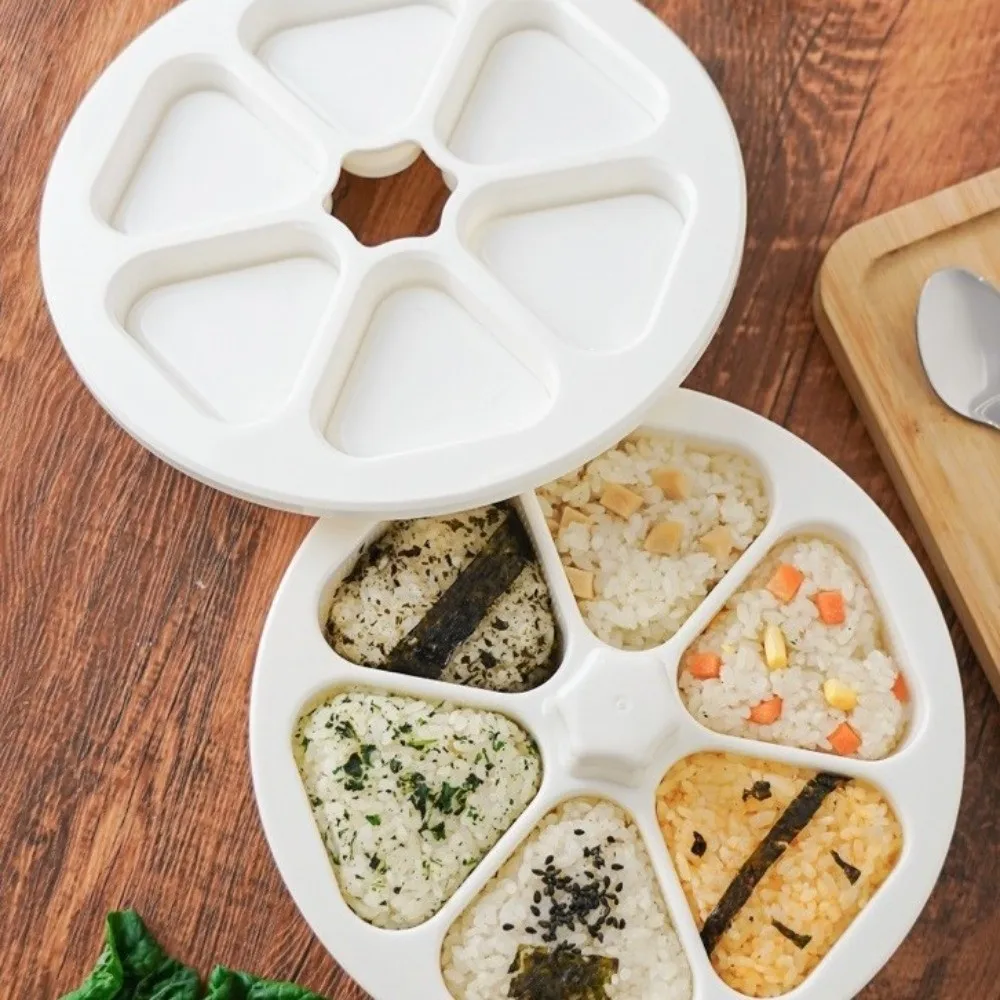 6칸 삼각형 초밥 틀 일본식 플라스틱 주먹밥 틀 수제 오니기리 틀 도시락