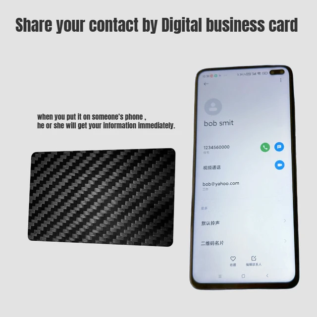 5Pcs NFC Carbon Fiber Card NFC Business Card Fast Reading Ntag 215 Smart Name Card Digital Business Card Social Recognition Card 2