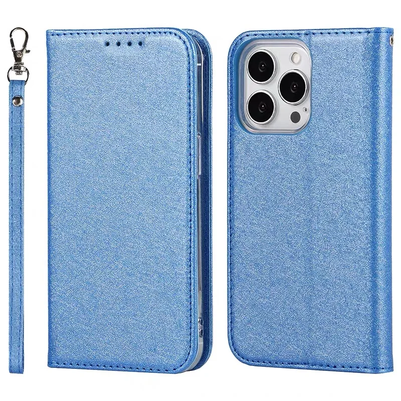 For iPhone 16 12 13 14 15 Case Leather Silk Magnetic Flip Wallet Cover For iPhone 7 Plus X XR XS 11 Pro Max Case Stand Card Slot