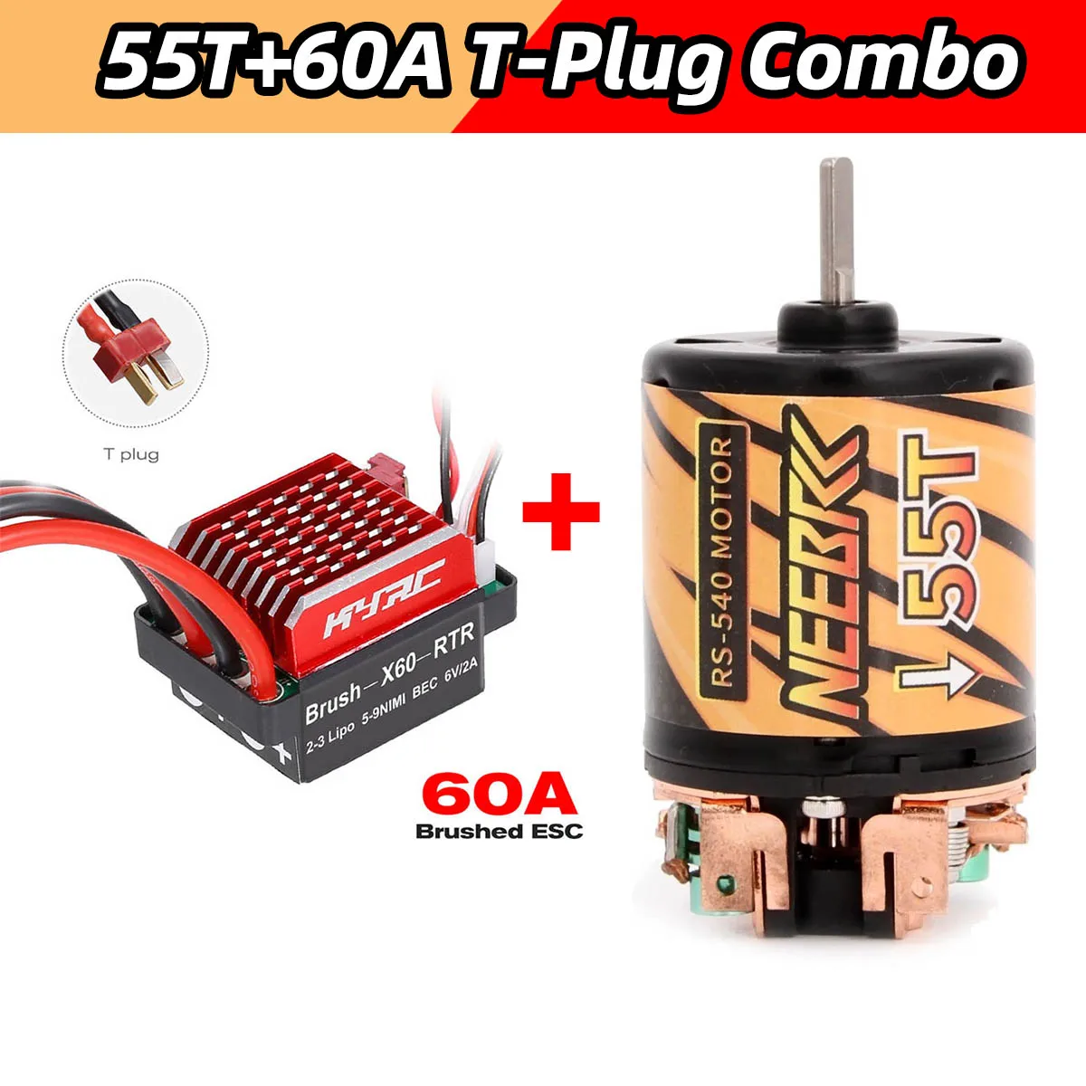 High-Performance RC Car Brushed Motor & ESC Combo for Crawlers