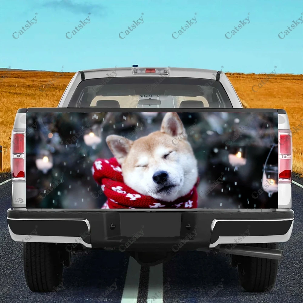 

Animal Custom Winter Dog Car Tail Trunk Protect Vinly Wrap Sticker Decal Car Hood Decoration Sticker for SUV Off-road Pickup