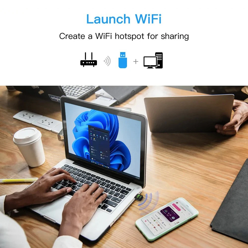 Kebidumei 2 IN 1 USB WiFi 블루투스 어댑터 600Mbps 2.4G/5GHz 듀얼 밴드 Wi-Fi 5 동글 무선 네트워크 카드 수신기 노트북 PC