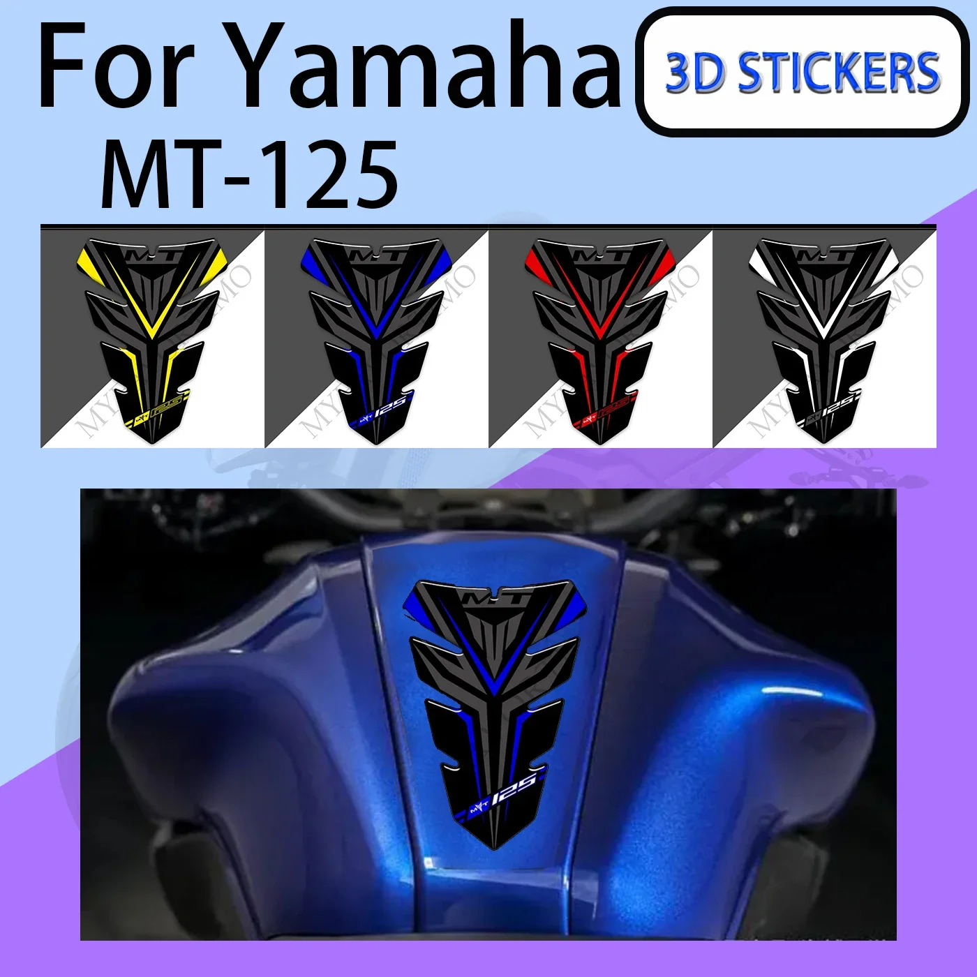 Fit Yamaha Mt125 Decalcomania Adesivi Emblema Distintivo Logo Carenatura Laterale Simbolo Protezione Moto