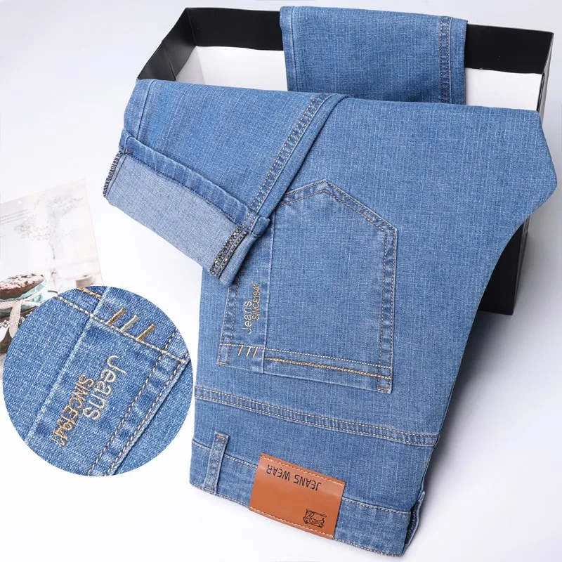Straight Business Soft Fashion Men's Denim Jeans Thin Summer New High Quality Pants New Arrivals Dropship High Quality Pants 5