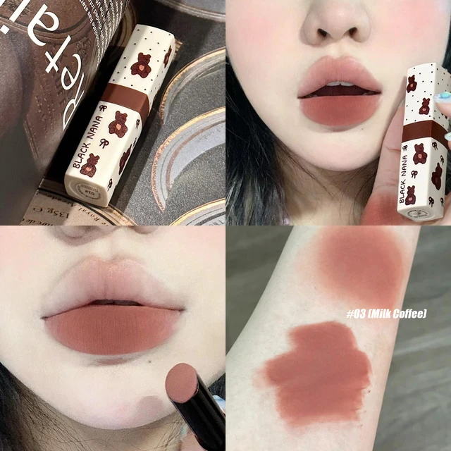 1pc Waterproof Matte Coffee Brown Lipstick Moisturizing Long Lasting Not Easy To Fade Low Saturation Rose Pink Brown Lip Gloss