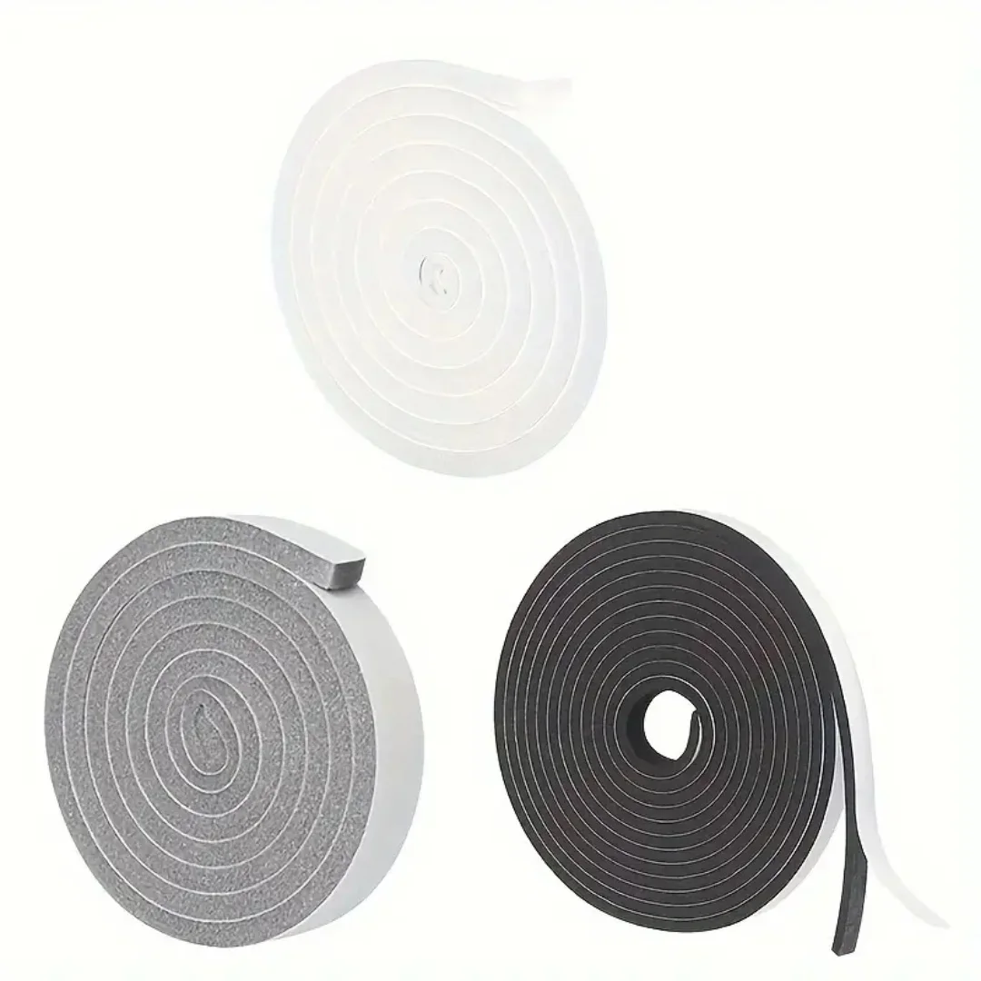 Foam Door Window Sealing Strip 2M/Roll Weather Stripping Self-Adhesive Soundproof Windproof Dustproof Draught Excluder