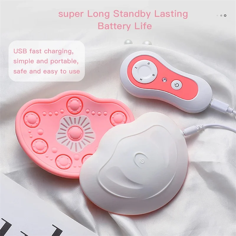 Electric Breast Massager Wireless Remote Vibration Hot Compress Breast  Enlargement Lifting Massage Anti-Sagging Chest Stimulator