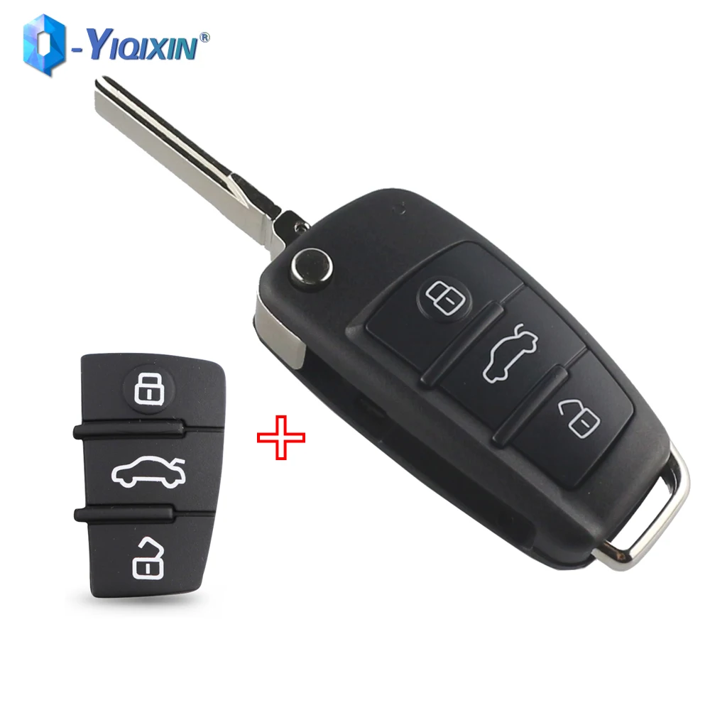 

YIQIXIN 3 Buttons Folding Remote Flip Car Key Case Shell Fob For Audi A2 A3 A4 A6 A6L A8 Q7 TT S5 C5 C6 B6 Quattro Smart Cover