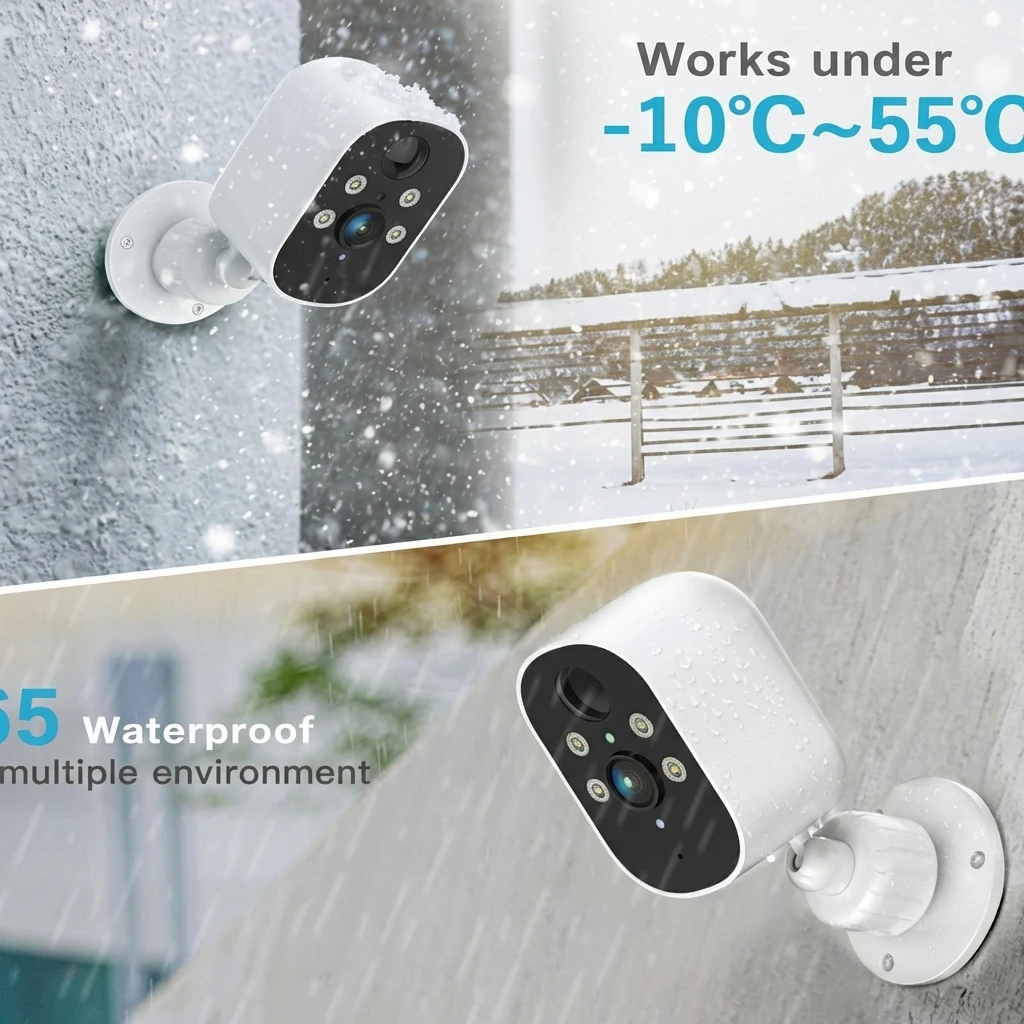 XVIM HD Solar Security Camera 2/4MP Outdoor Wireless 2.4G WIFI Camera Battery Camera Floodlight Color Night Vision Monitor CCTV 3