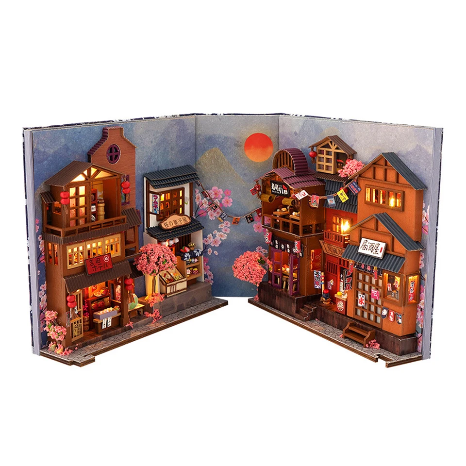 Mostop Book Nook Kit DIY - Weihnachtliches 3D Holz Puzzle Mit LED Licht