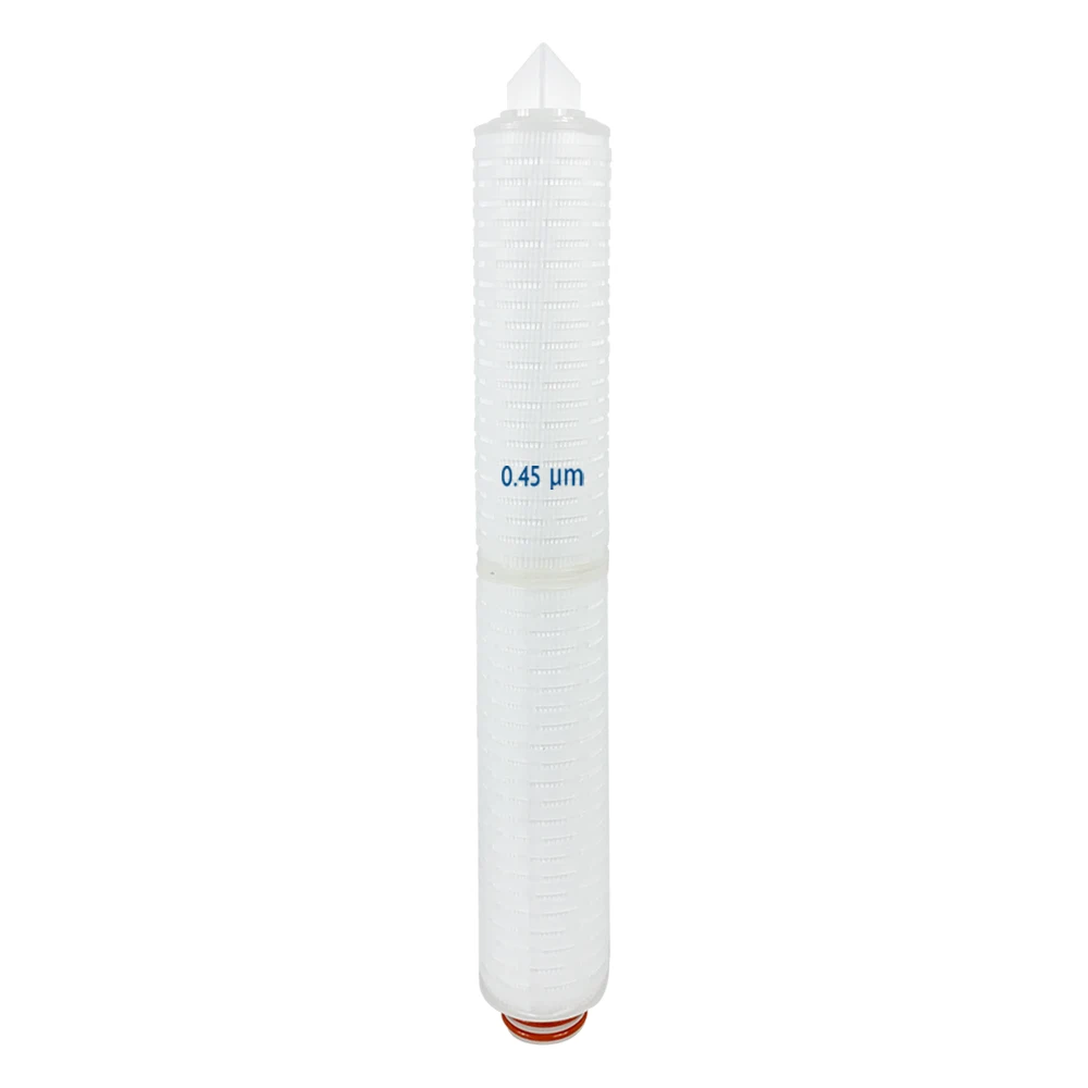 

0.45 µm Submicron Pleated Membrane Filter Cartridges 20", 222 O'Ring Design&Bayonet, Polypropylene Micro fiber Media