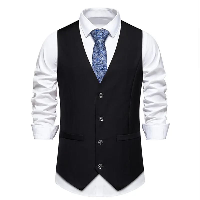 Mens Suit Vest Fashion Slim Fit Thin Plaid Men Waistcoat Tops Slim Business Vest Waistcoat Man England Style Male Leisure Suits dress vests