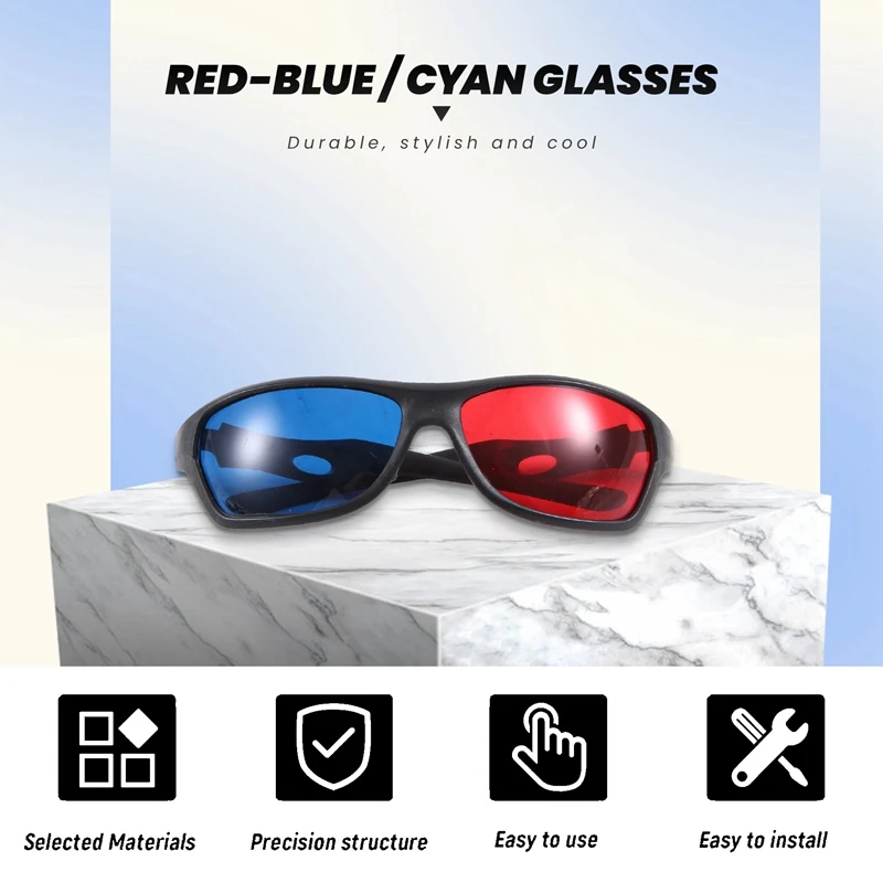 Newest Red-blue / Cyan Anaglyph Simple style 3D Glasses 3D movie game (Extra Upgrade Style)