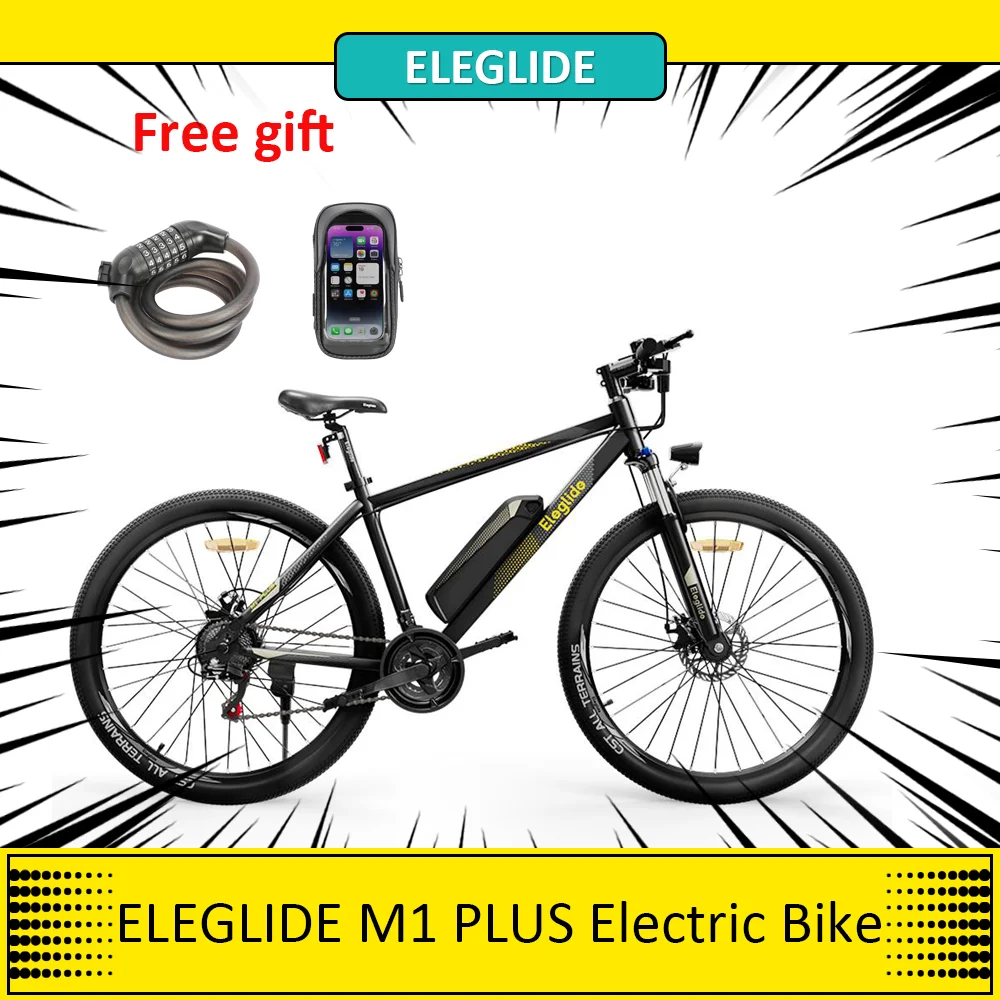Eleglide M1 Plus Bici Elettrica 27.5 Pollici Mountain Bike Display A Led 6V 12.5Ah Batteria Rimovibile 25 Km/H 100Km Gamma