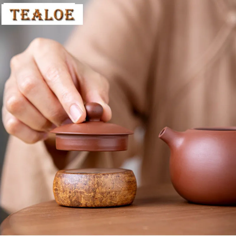 Chinese Flower Bird Heavy Bamboo Cover Holder Tea Pot Bowl Cover Lid Stand Frame Coaster Base Kung Fu Tea Ceremony Accessories