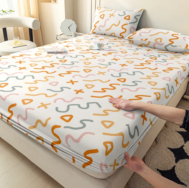 Ensemble 3 pièces, tête de lit simple + deux taies d'oreiller (sans noyau) adapté à toutes les saisons, literie couvre-lit anti-poussière 3