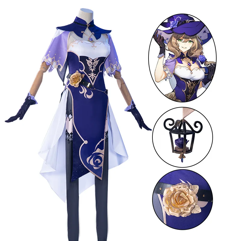 

Genshin Impact Lisa Minci Cosplay Halloween Anime Game Two-Dimensional Costume School Performance Uniform Full Set