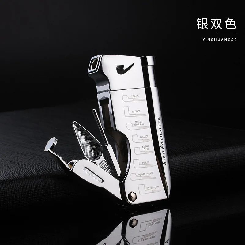 Butane Jet Lighter with Pipe Tool Pipe Rod Lighter Multifunction Gas Lighter Free Fire Compact Cigarette Accessories Cigar Man 6