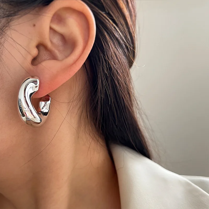 Stud Earrings C Shape Irregular European American Style Personalized Fashion Ladies Girls Travel Wedding Accessories