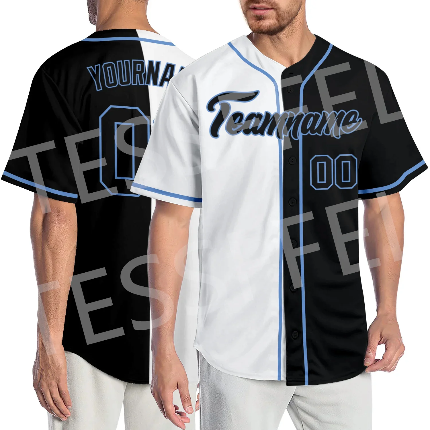 

Drop Shipping Custom Name Logo Number Colorful 3DPrint Summer Harajuku Streetwear Casual Baseball Shirts Jersey Short Sleeves X6