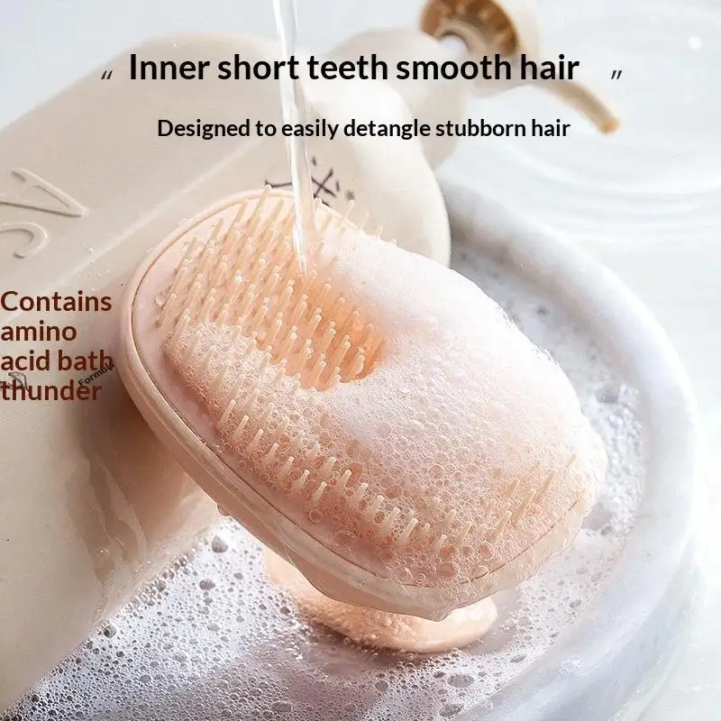 Spazzola per Cuoio Capelluto in ABS con Setole Morbide Doppie, Massaggiatore per Pulizia Profonda del Cuoio Capelluto, Strumento per Cura Quotidiana e Lavaggio dei Capelli - immagine 5