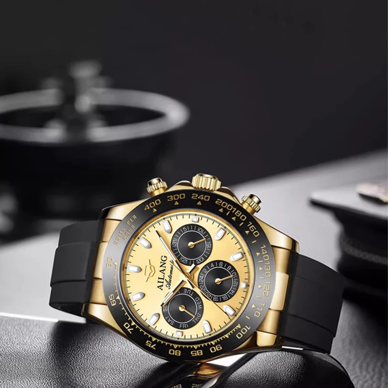 AILANG Brand 2023 Nuovi orologi meccanici da uomo alla moda con cinturino in silicone sportivo, impermeabile, luminoso, orologio da polso automatico di lusso_voghion.com