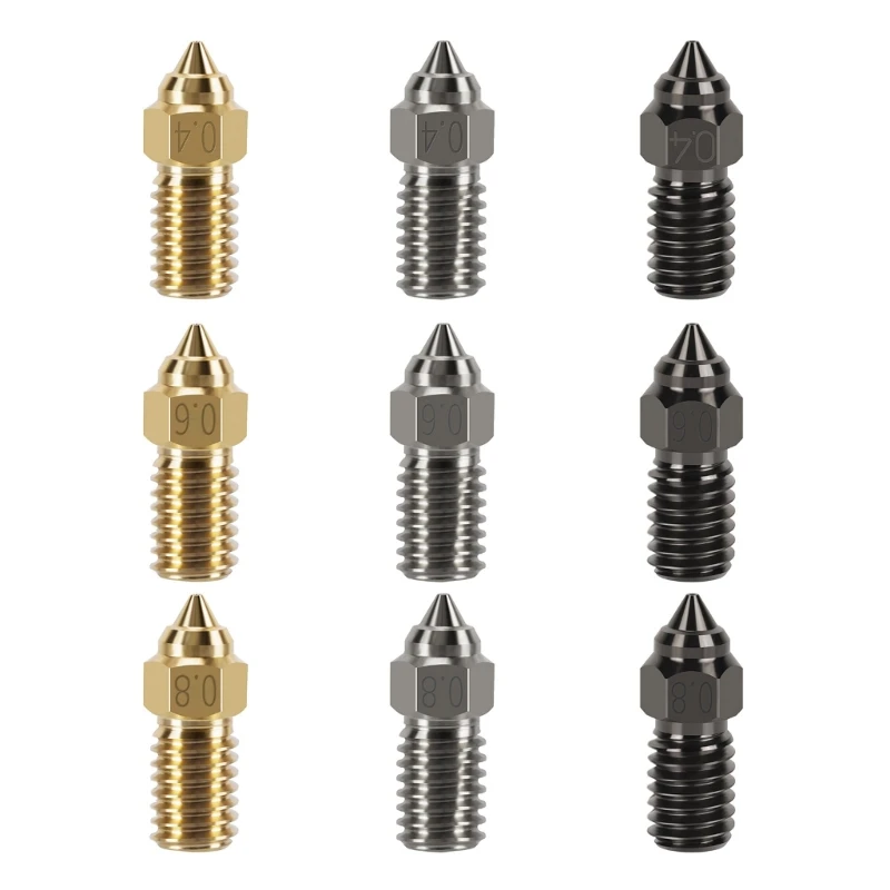 3D Printer CHT Cloned Nozzle Hardened Steel/Brass/Coppering Nozzle 0.4 0.6 0.8mm Dropship