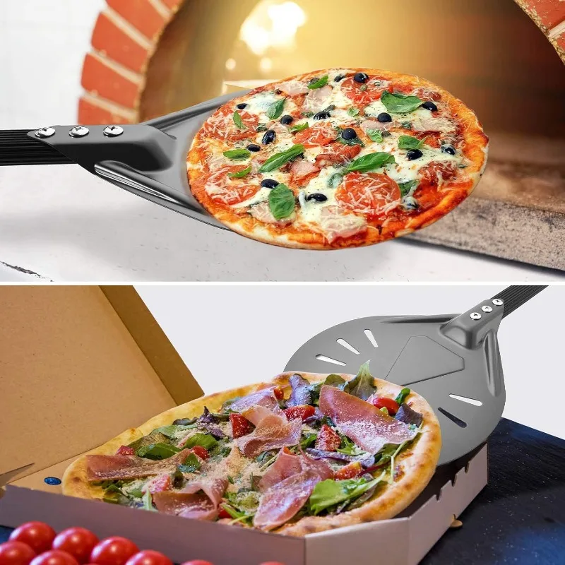 7/8/9inch Professional Pizza Spatula Paddle Perforated Aluminum Metal Pizza Turning Peel for Homemade Oven Accessories