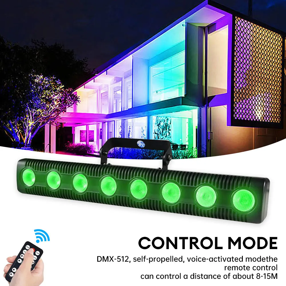8 LED 4 in 1 DMX Wall Wash Lamp DJ Disco Party Stage Light Effect for Dance KTV Bar Holiday Wedding Xmas Halloween Party Decor