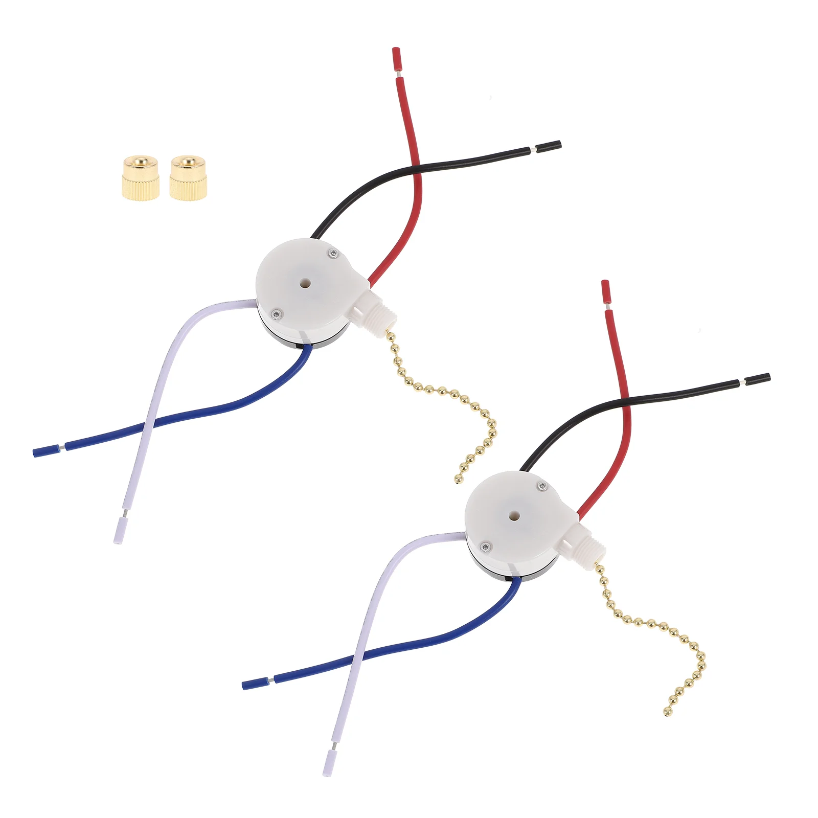 2 Pcs Ceiling Fan Switch Kit Speed Light Replacement for Pull Chain Metal Parts Repair