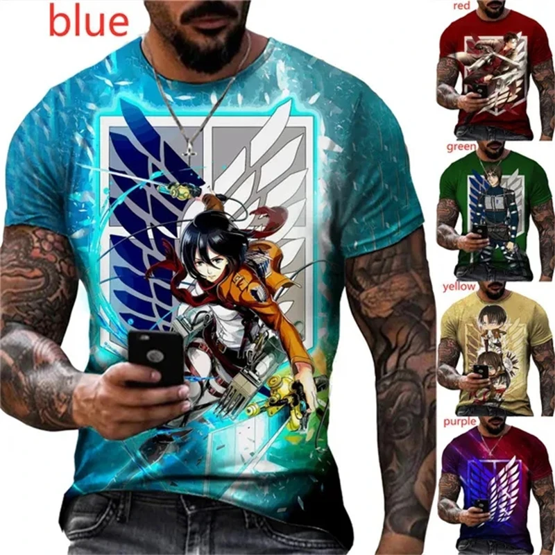 

Summer Fashion Anime Attack On Titan 3D Print T-Shirt Men Ladies Casual Horror Cool Short Sleeve Crewneck Top Kids Comfy Clothes