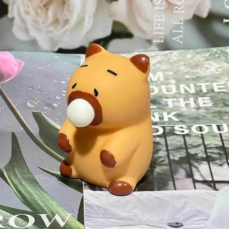 PVC 귀여운 Capybara 핀치 장난감 불고 거품 재미 있은 긴장 공 감각 Fidget 장난감 어린이를위한 작은 짜기 공 장난감 소년 Aldult