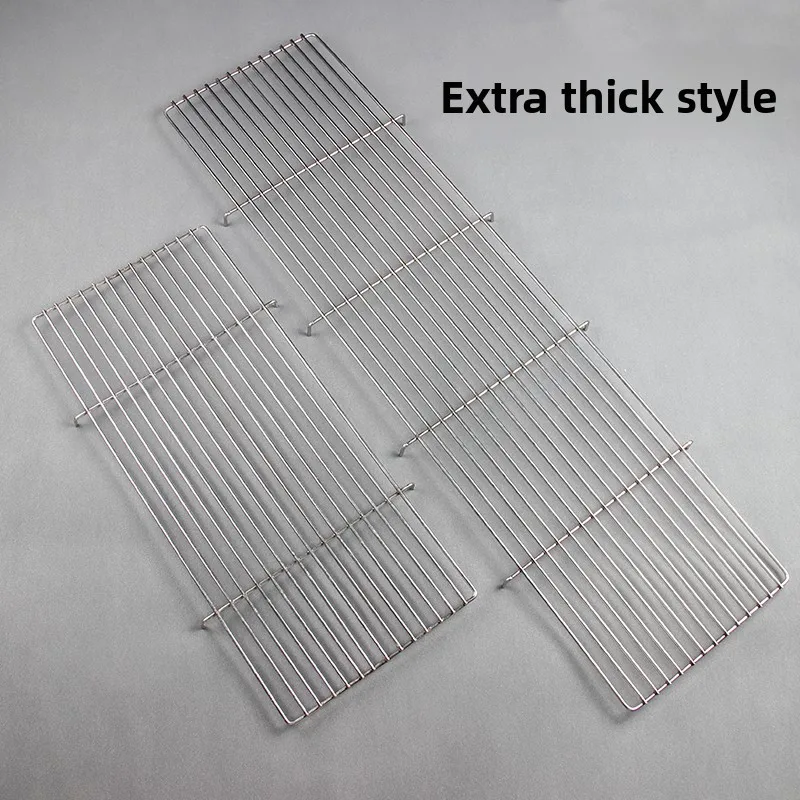 Extra-Thi Stainl Steel Barbecue ill Net Rectangular Pork Ras Drng ids Kitchen Cooking Tools BBQ Accories