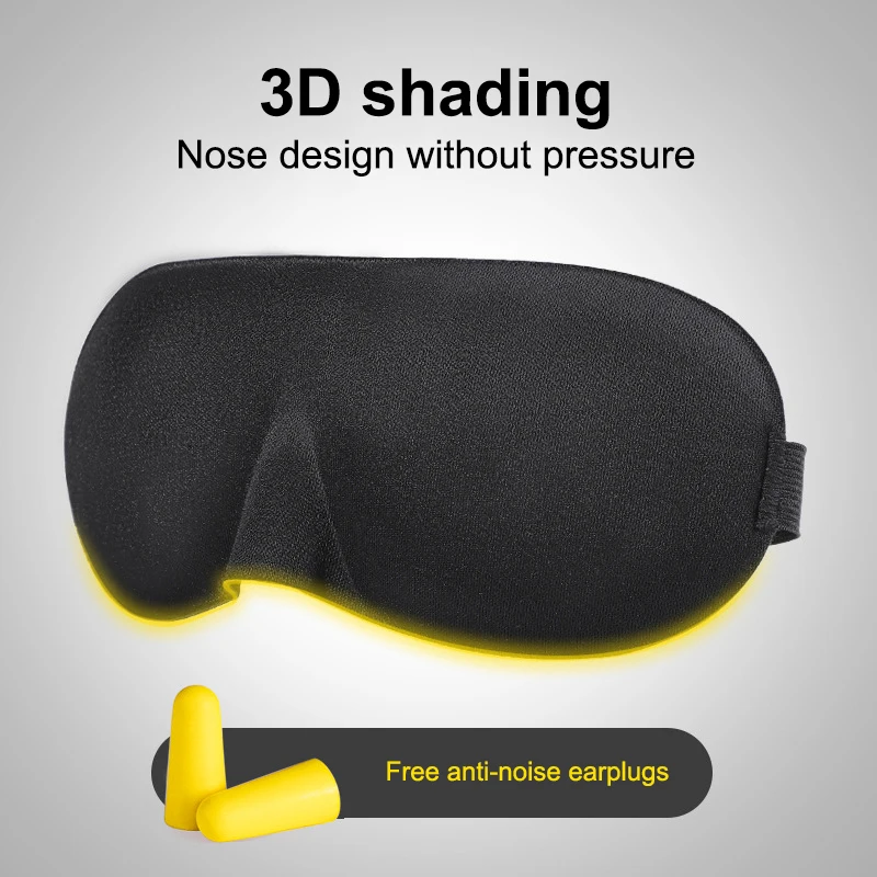 3D Sleep Mask Blindfold Sleeping Aid Soft Memory Foam Eye Mask For Sleeping Travel Blockout Light Slaapmasker Eye Cover With Ear
