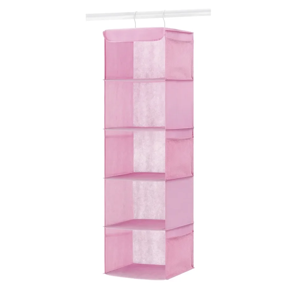 5 Shelf Hanging Closet Organizer with Mesh Pockets