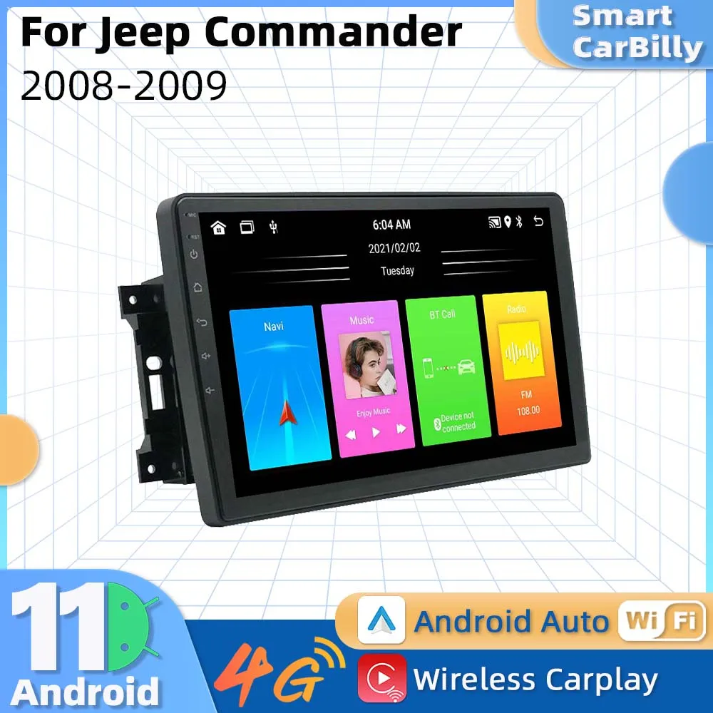 Autoradio Android 2 Din Per Jeep Commander 2008-2009 Autoradio Gps Wifi Navigazione Autoradio Lettore Multimediale Unità Principale