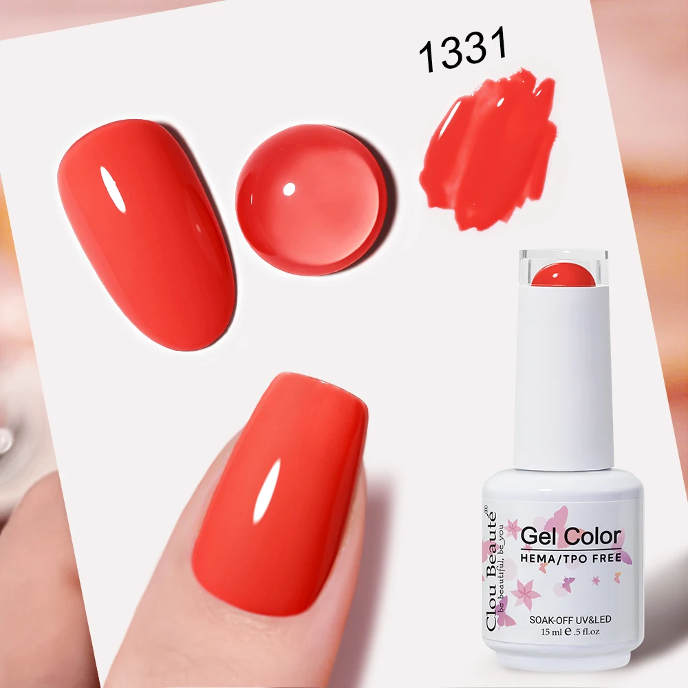 Clou Beaute Full Coverage Dark Red and Grey Gel Nail Polish