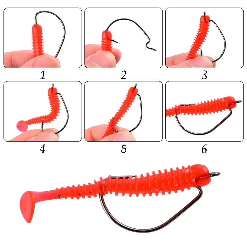 50-100 pcs/box Wide Crank Fishing Hooks Carbon Steel Offset Fishhook 3/0#-2# Bass Barbed Carp Fishing Hook For Soft Worm Lure 5