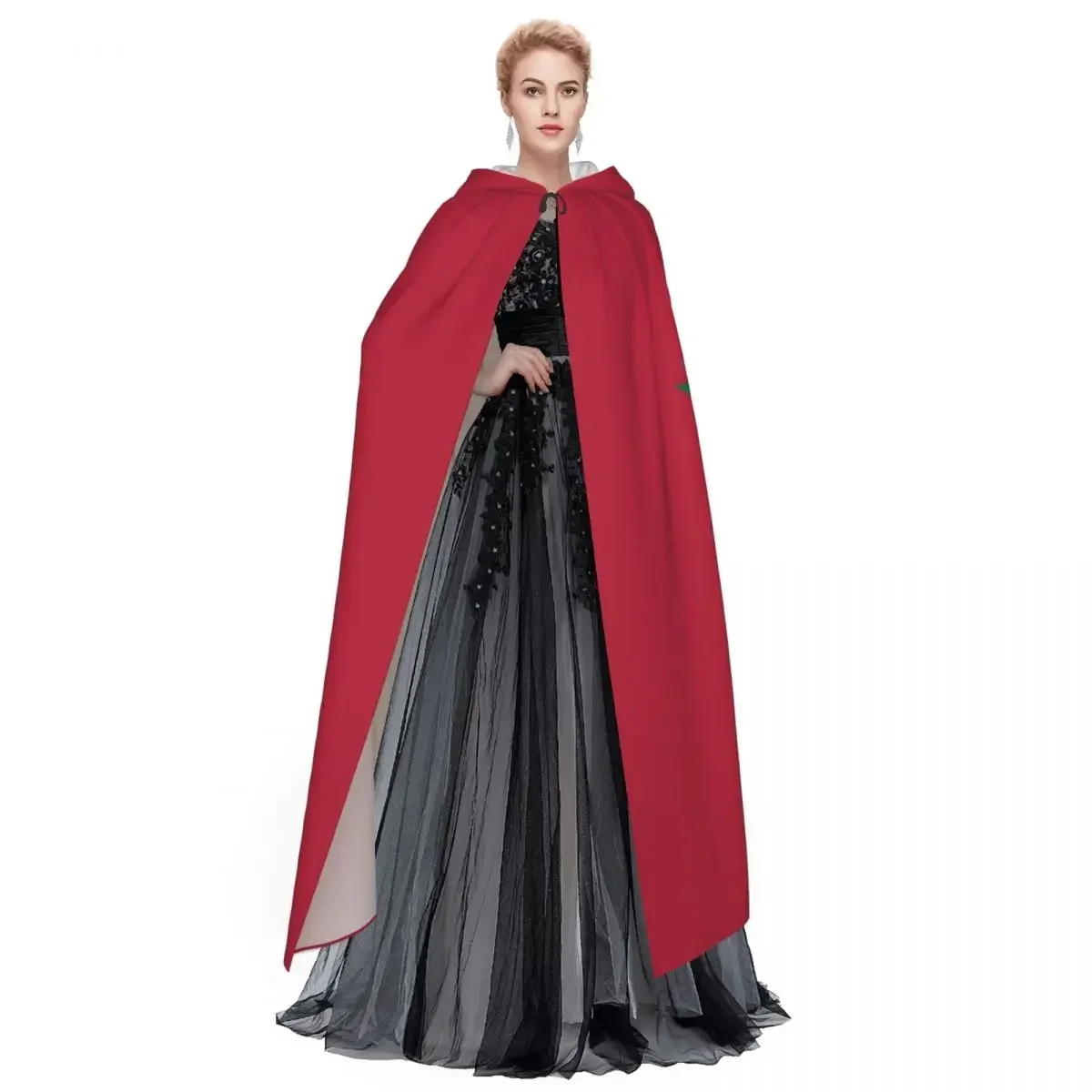 Hooded Cloak Unisex Cloak With Hood Flag Of Morocco Cloak Vampire Witch Cape Cosplay