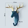 Animal Head Resin Key Hook Decor Holder Clothing Deer Elephant Unicorn Rhinoceros Racks Hook Coat Bag Hanger Cap Decor Home Wall 6