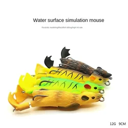 Fake Swim Fish Baits 9CM/12G Mouse Artificial Silicone Lures Fishing Supplies Tackle Gear Accessories Wholesale Free Shipping